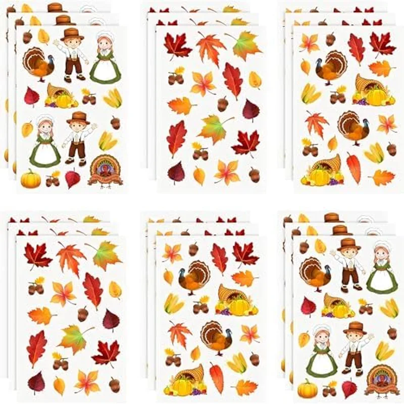 Outus 540 Pieces Leaves Tree Stickers Maple Leaves Stickers for Autumn Fall Party and Classroom Decor(Classic Style), Beautiful Style