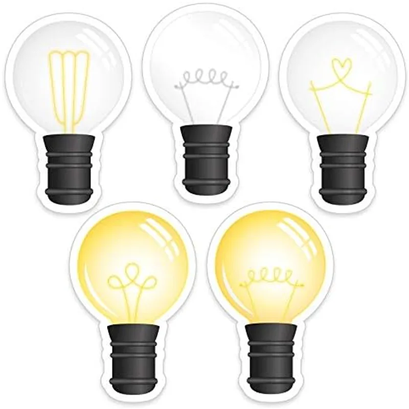 Outus 45 Pcs Light Bulb Cutouts, Lightbulb Bulletin Board Decorations, Multicolor