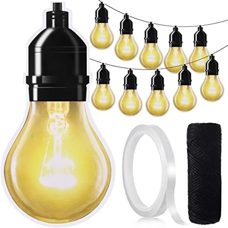 Outus 72 Pieces Light Bulbs Cutouts Bulletin Board Decoration, Warm Color