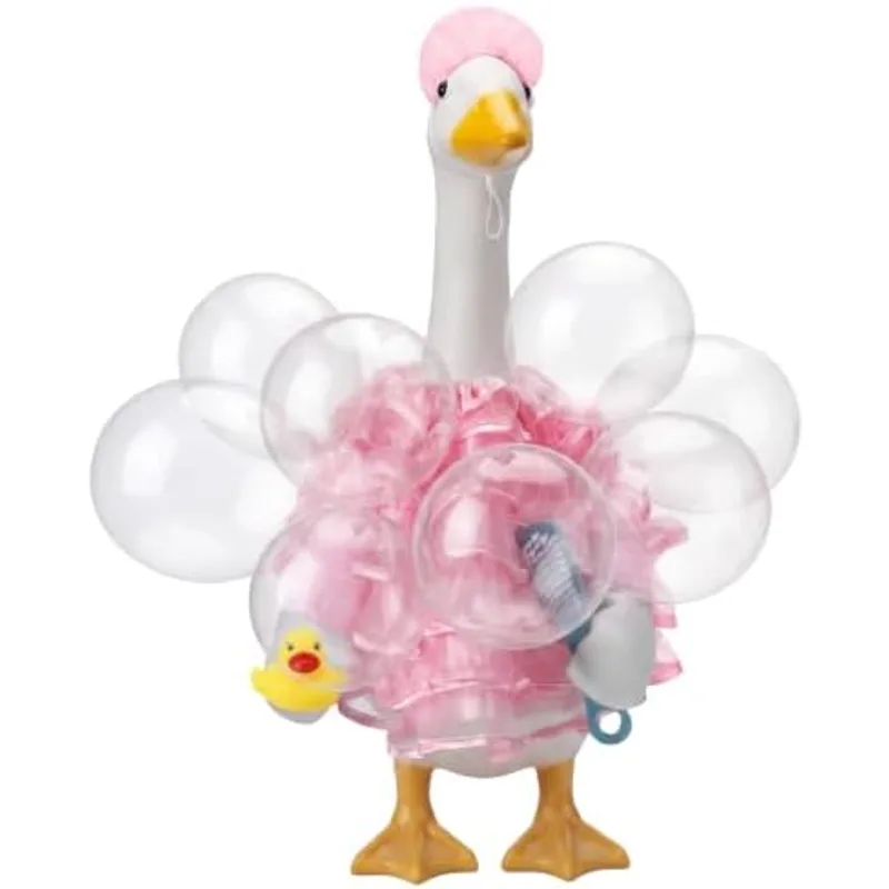 Outus 14 Pcs Loofah Porch Goose Outfit 23in Pink Soap Loofah Goose Dress