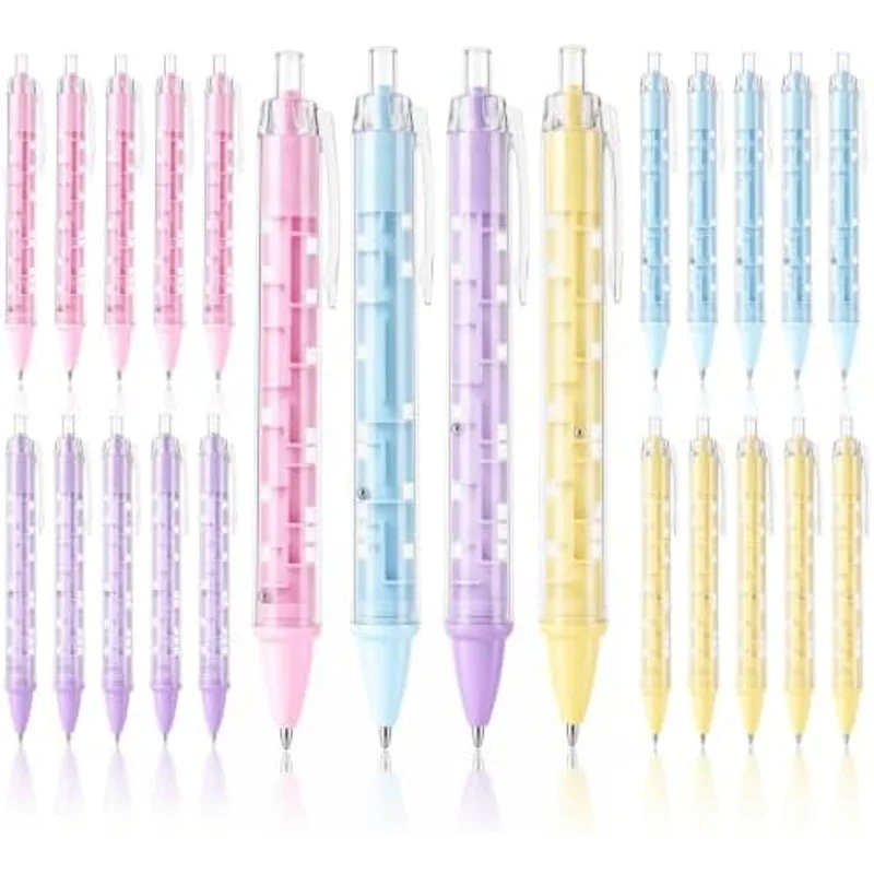 Outus 24 Pcs Maze Pens Bulk Novelty Pens, Pastel, Novel Pressing Style