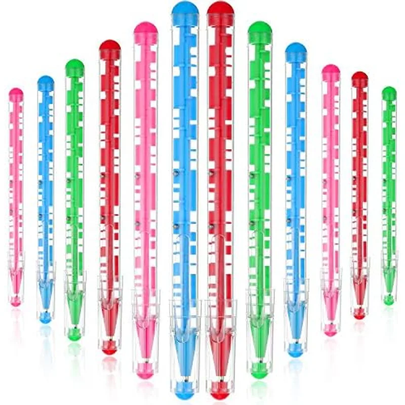 Outus 24 Pcs Maze Pens Bulk Novelty Pens, Pink, Blue, Red, Green, Classic