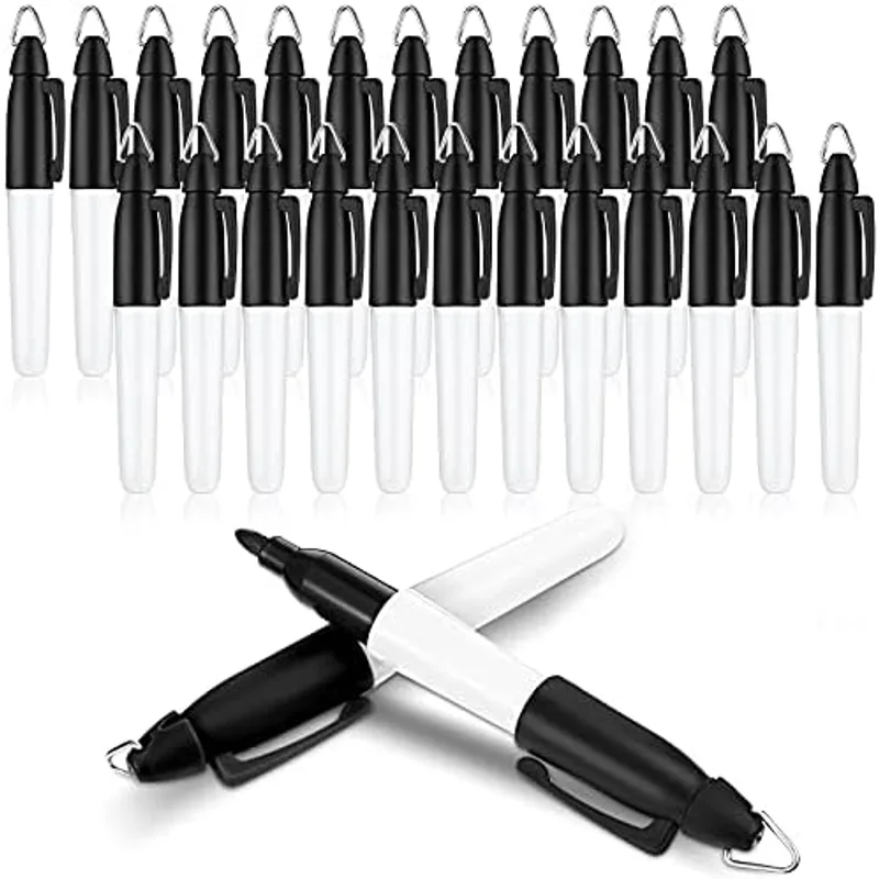 Outus Mini Permanent Markers with Golf Keychain Clips,Black