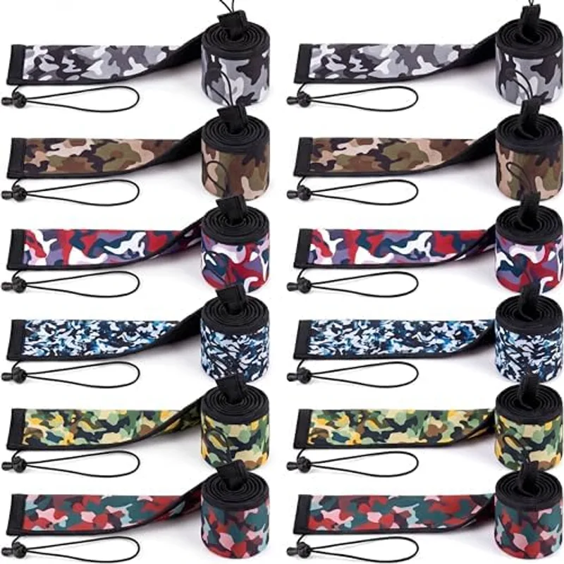 Outus 6 Pack Neoprene Fishing Rod Sleeves, 2.5MM Thick Tangle-Free Covers, Protective Sock for Spinning Casting Rods, Travel Storage(65" X 4", Assorted Camo)
