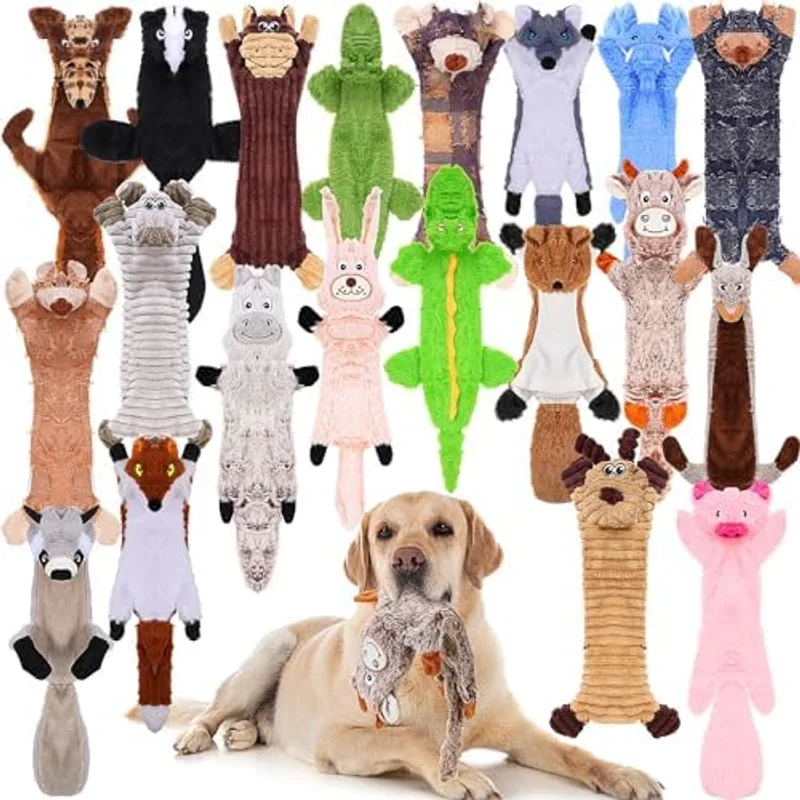 Outus 20 Pcs No Stuffing Dog Squeaky Toys Bulk, Cozy