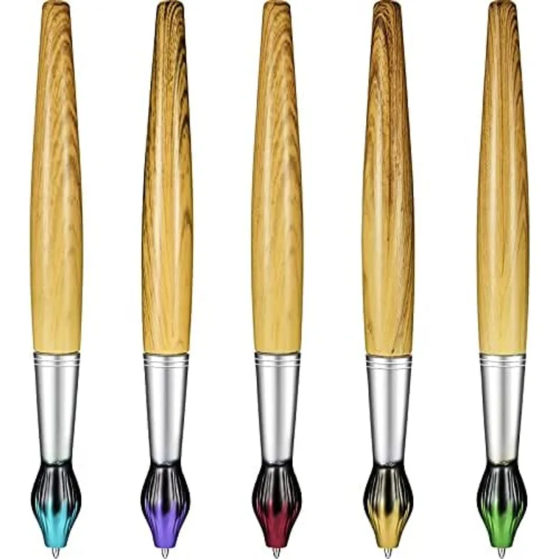 Outus Paintbrush Pens for Art Teachers, Retractable Ballpoint, Blue,Green,Purple,Red