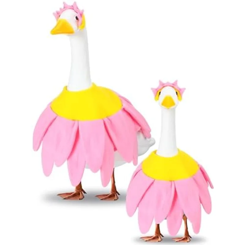 Outus Pink Daisy Spring Goose Outfit with Petals Headband and Shirt