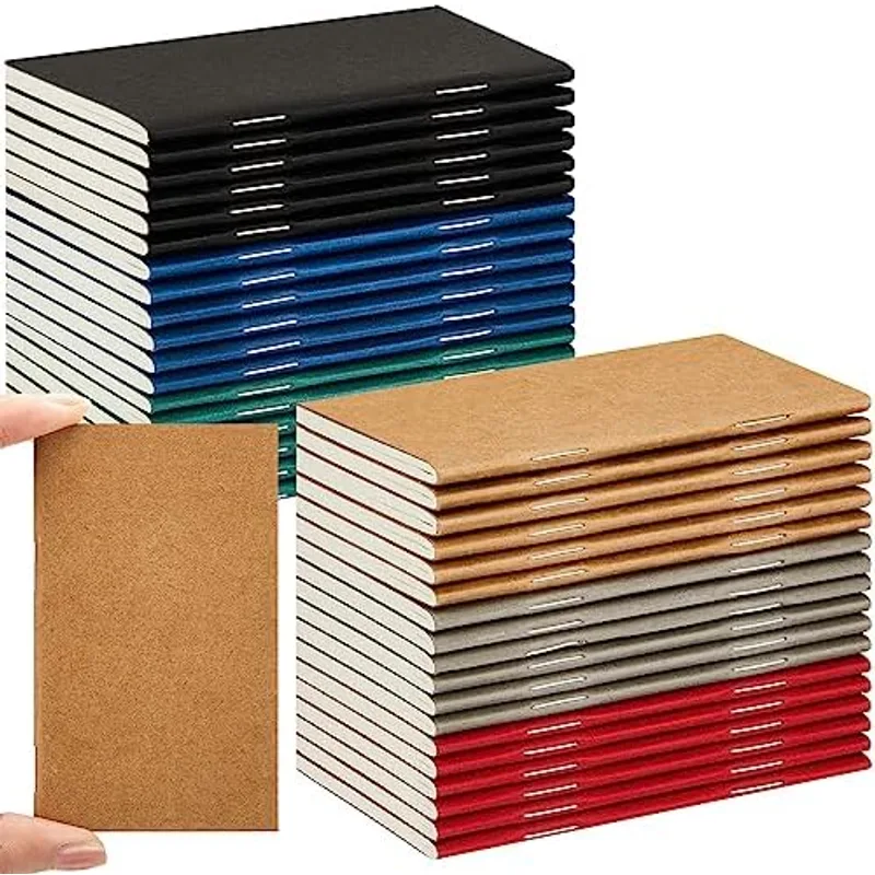 Outus 36 Pcs Pocket Notebook Bulk, Multicolor, Blank Cover