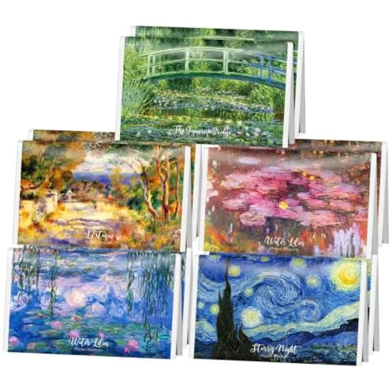 Outus 10 Pack Pocket Tissues Travel Size with Impressionist Art, Slim Pack