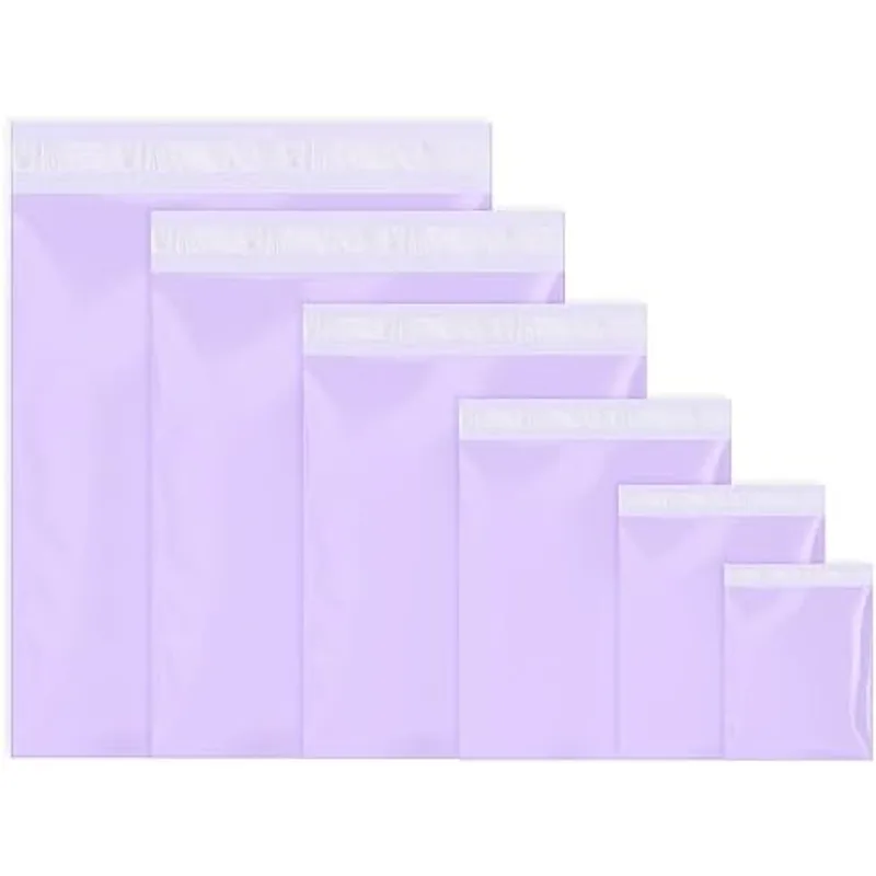 Outus 240 Pcs Poly Mailers Variety Size Pack Shipping Bags, Purple