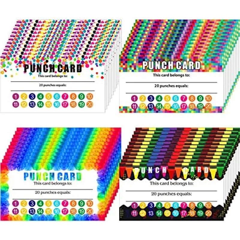 Outus 320 Pieces Punch Cards for Classroom, 20 Punches