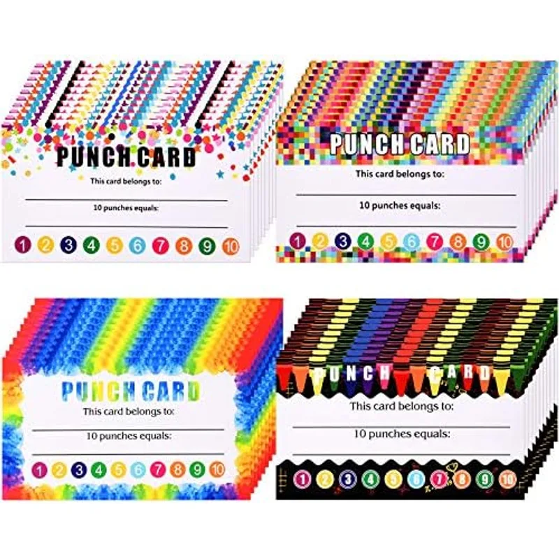 Outus 320 Pieces Punch Cards for Classroom, Colorful