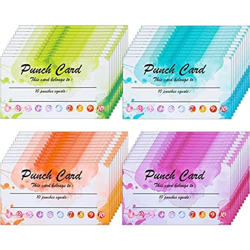 Outus 320 Pieces Punch Cards for Classroom, Watercolor