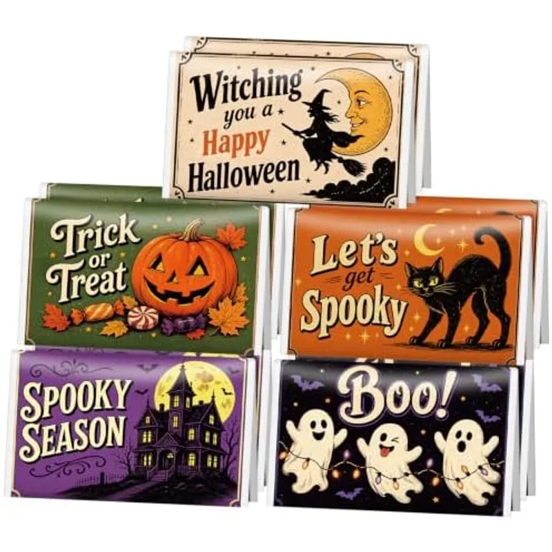Outus 10 Pack Retro Halloween Travel Tissues Pocket Size, Slim Pack, Cute Halloween