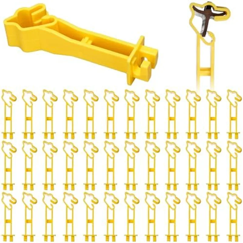 Outus Reversed Extender Electric Fence TPost Insulators Snap, Yellow