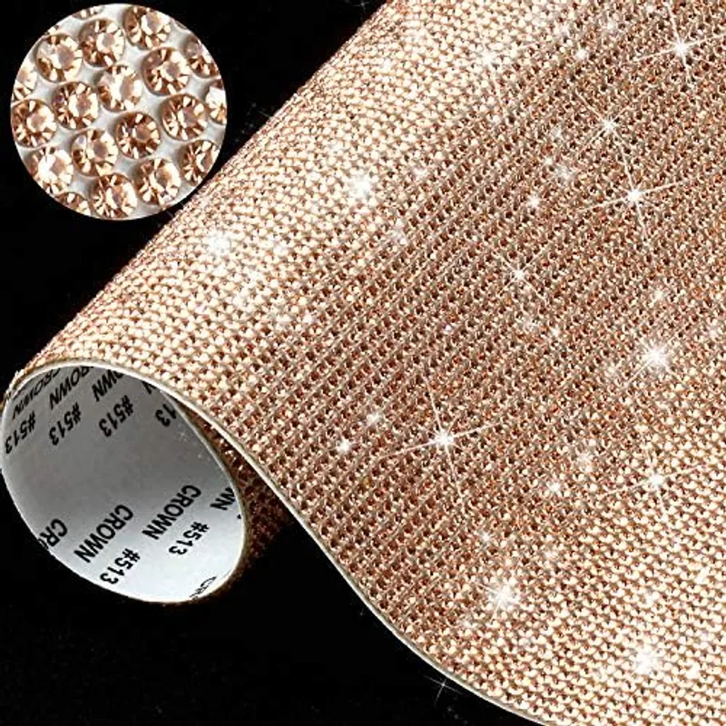 Outus 12000 Pcs Self-Adhesive Rhinestone Sheets Gem,Champagne Gold