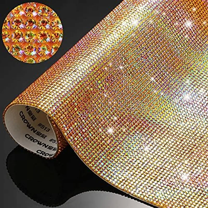 Outus 12000 Pcs Self-Adhesive Rhinestone Sheets Gem,Yellow AB Color
