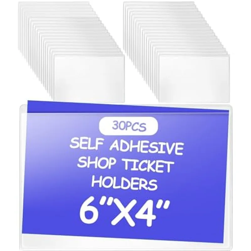 Outus Self Adhesive Shop Ticket Holders, 6 x 4 Inch, Clear