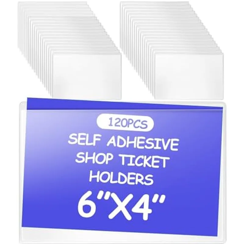 Outus Self Adhesive Shop Ticket Holders, 6 x 4 Inch, Clear