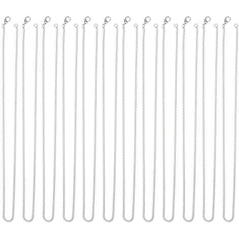Outus Silver Link Chain Necklaces W/Lobster Clasp, 18 Inch