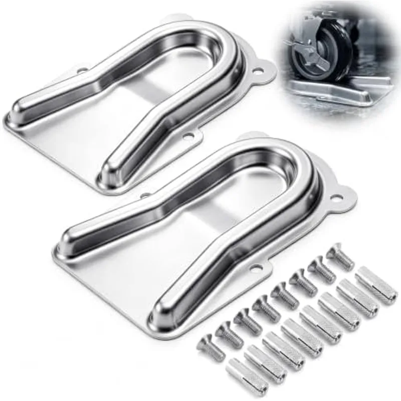 Outus Stainless Steel Caster Positioning Chocks Set with Hex Screws