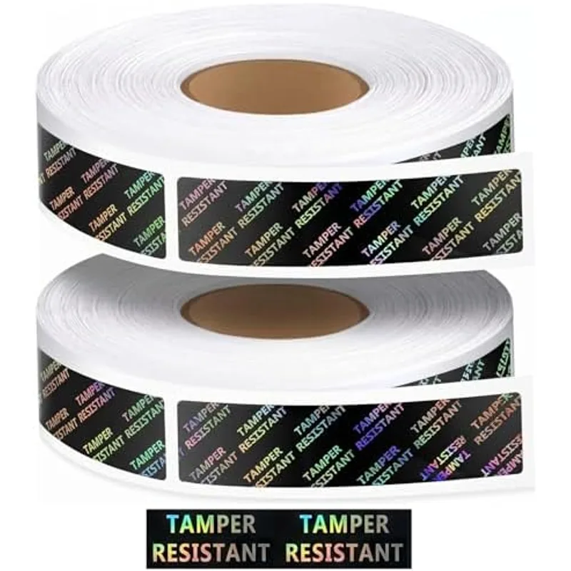 Outus Tamper Seal Tamper Stickers Resistant Metallic Labels, Black
