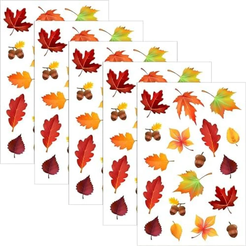 Outus 540 Pcs Thanksgiving Fall Stickers Autumn Leaves,Classic Style