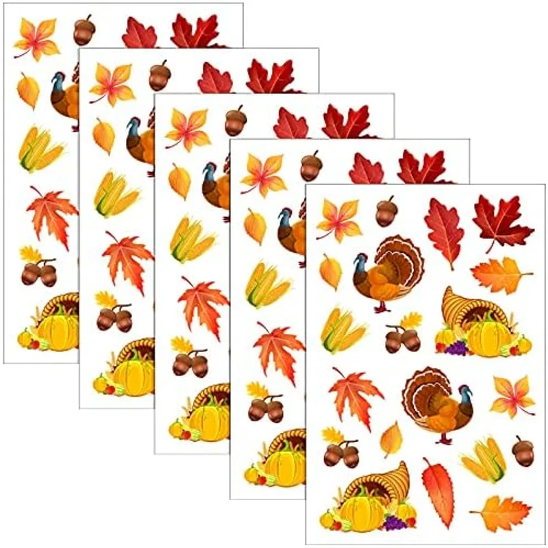 Outus 540 Pcs Thanksgiving Stickers Bulk for Fall Party Favors, Chic Style