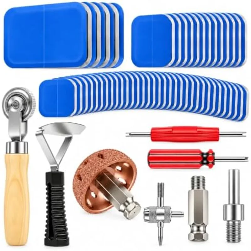 Outus 58 Pcs Tire Patch Kit Heavy Duty, Rubber Tire Patches, Square