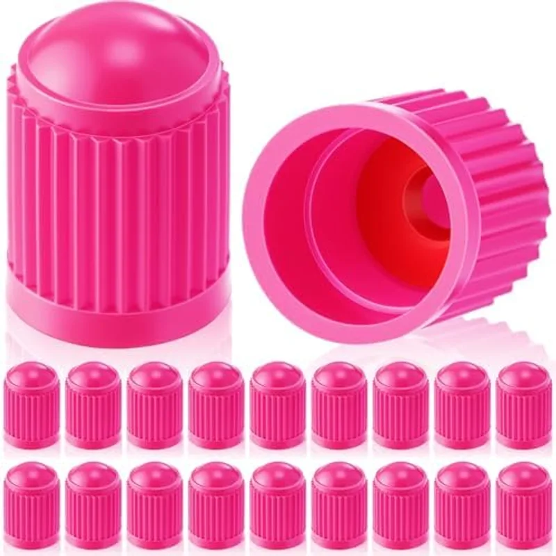 Outus 20 Pcs Tire Valve Stem Caps Car Tire Caps Plastic Universal Valve Stem Covers for Bike Bicycle Cars SUV Trucks Motorcycles (Pink)