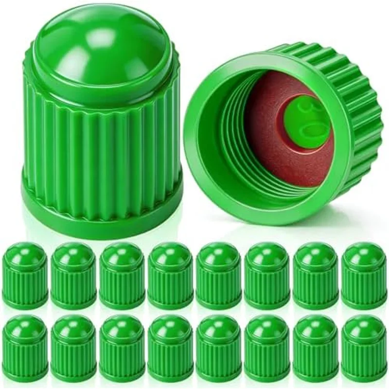 Outus Tire Valve Stem Caps Universal Tire Caps, 20 Pcs, Dark Green