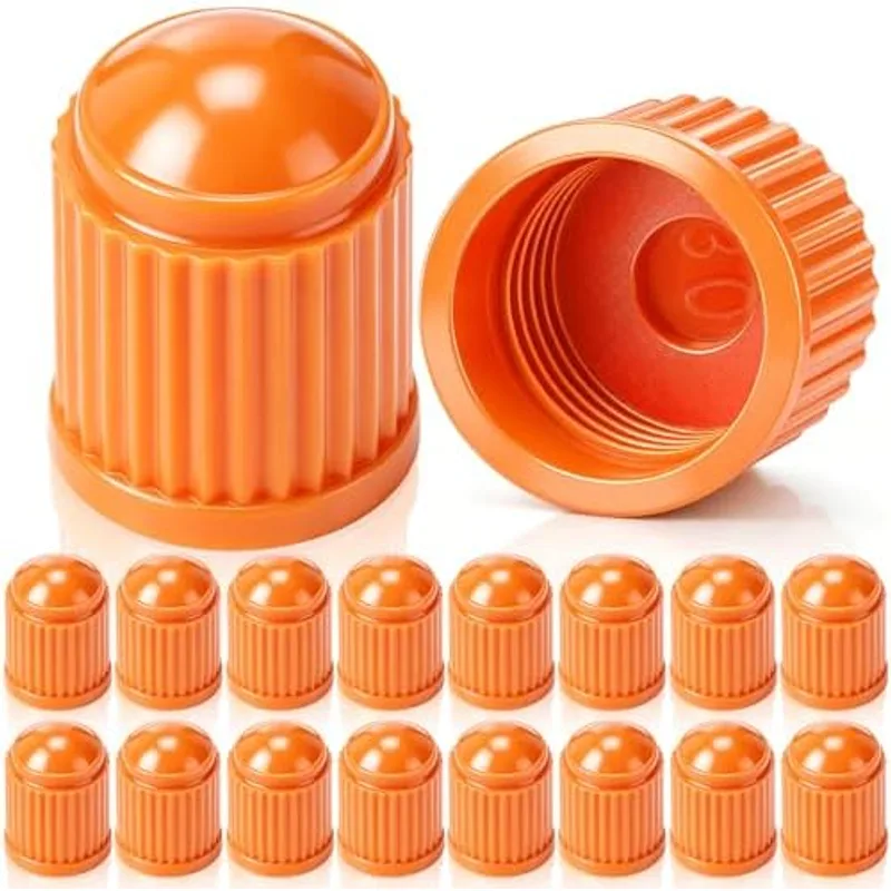 Outus Tire Valve Stem Caps Universal Tire Caps, 20 Pcs, Orange Red