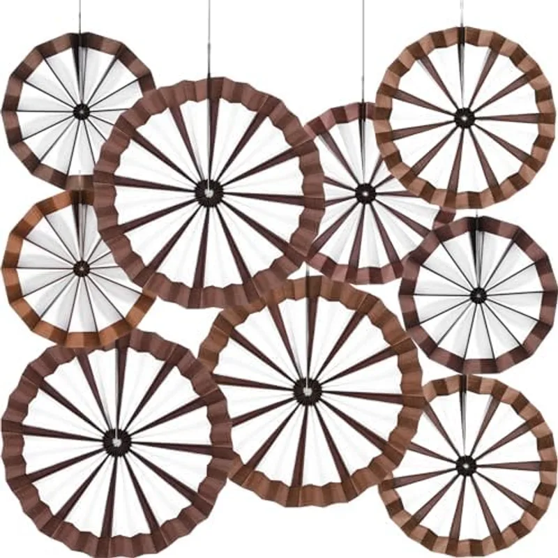 Outus Western Party Hanging Paper Fans Birthday,Wagon Wheels