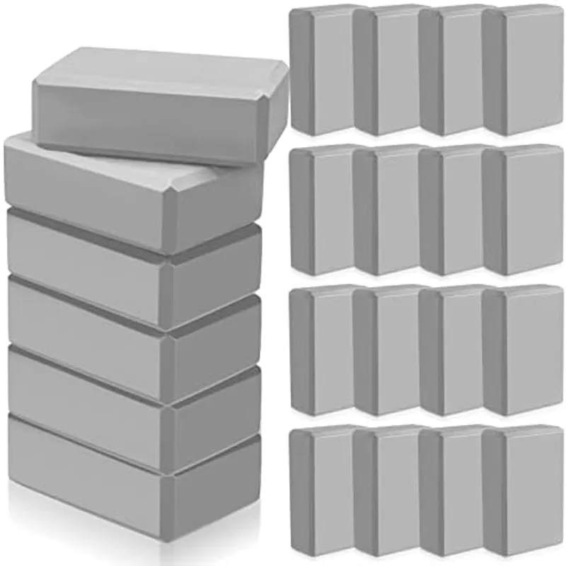Outus 20 Pcs Yoga Blocks Bulk 9 x 6 x 3 Inch, Gray